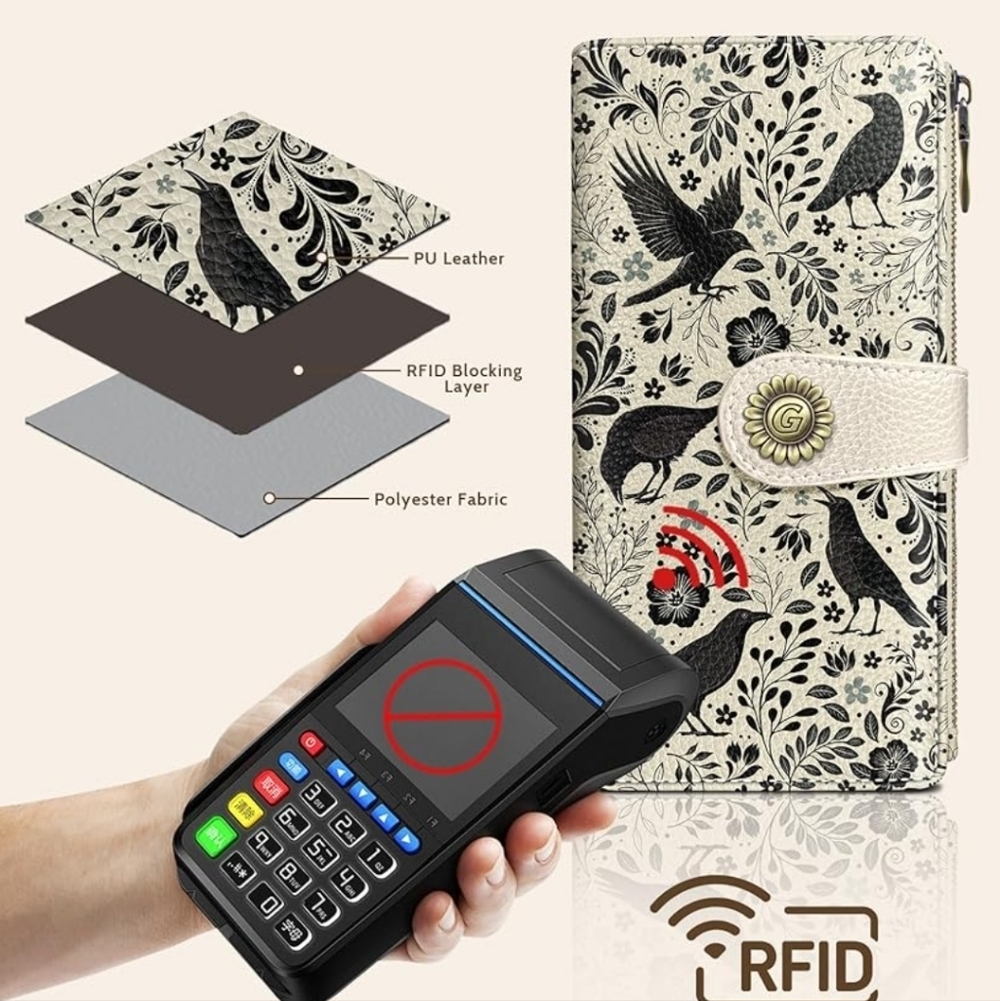 Floral Bird RFID Wallet